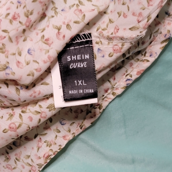 Womens Shein Ditsy Floral Shirred Bodice Bardot Dress   - Picture 2 of 5